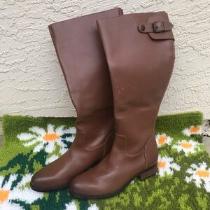 Steve Madden Loraine Brown Leather Knee Boots Size 9